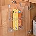 mDesign Over the Cabinet Kitchen Storage Organizer for Aluminum Foil, Sandwich Bags, Cleaning Supplies - Chrome