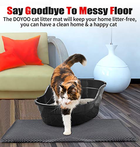 Cat Litter Mat Litter Trapping Mat,24" X 18" Inch Honeycomb Double Layer Design Waterproof Urine Proof Trapper Mat for Litter Boxes,Easy Clean Scatter Control and Washable - Thumbnail 7