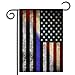 Police Officer Flag American Garden Flag Blue Line Police Garden Flag With TWO One Asterisk Decal