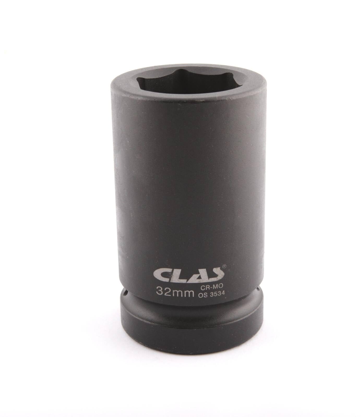 CLAS Equipements OS 3534 6-Point Impact Socket Long 32 mm 1 Inch