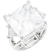 Lavencious Big Bold CZ Stones Stretch Statement Rings for Women Size 7-9