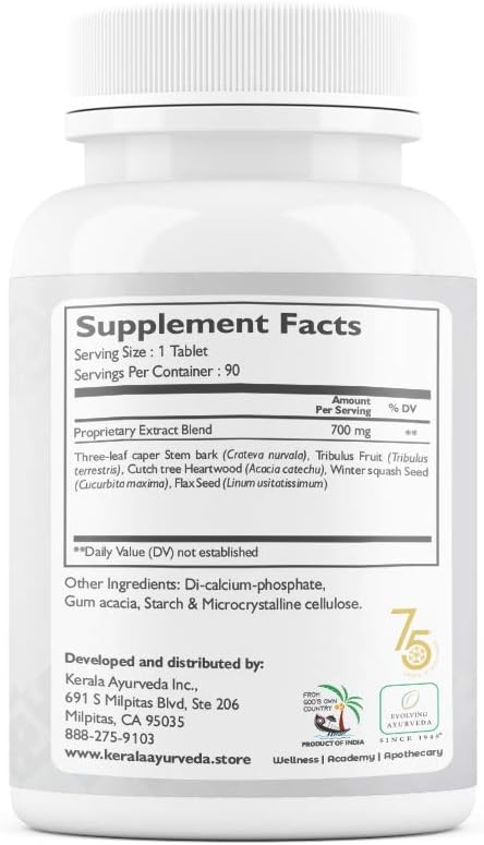 Kerala Ayurveda Prostact - Herbal Capsules with Tribulus to Support Normal Prostate Functions, Maintain Healthy Urine Flow, and Overall Men’s Well-Being, 90 Count: Health & Personal Care