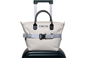 Cincha Mini Travel Belt for Luggage - Stylish & Adjustable Add a Bag Luggage Strap for Carry On Bag - Airport Travel Accessories for Women & Men - As Seen on Shark Tank (Grey Stripes)