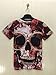 FaPlus Men's Fashion Cool 3D Rose Skull Street Hip Hop Style T-Shirts XXL,Red