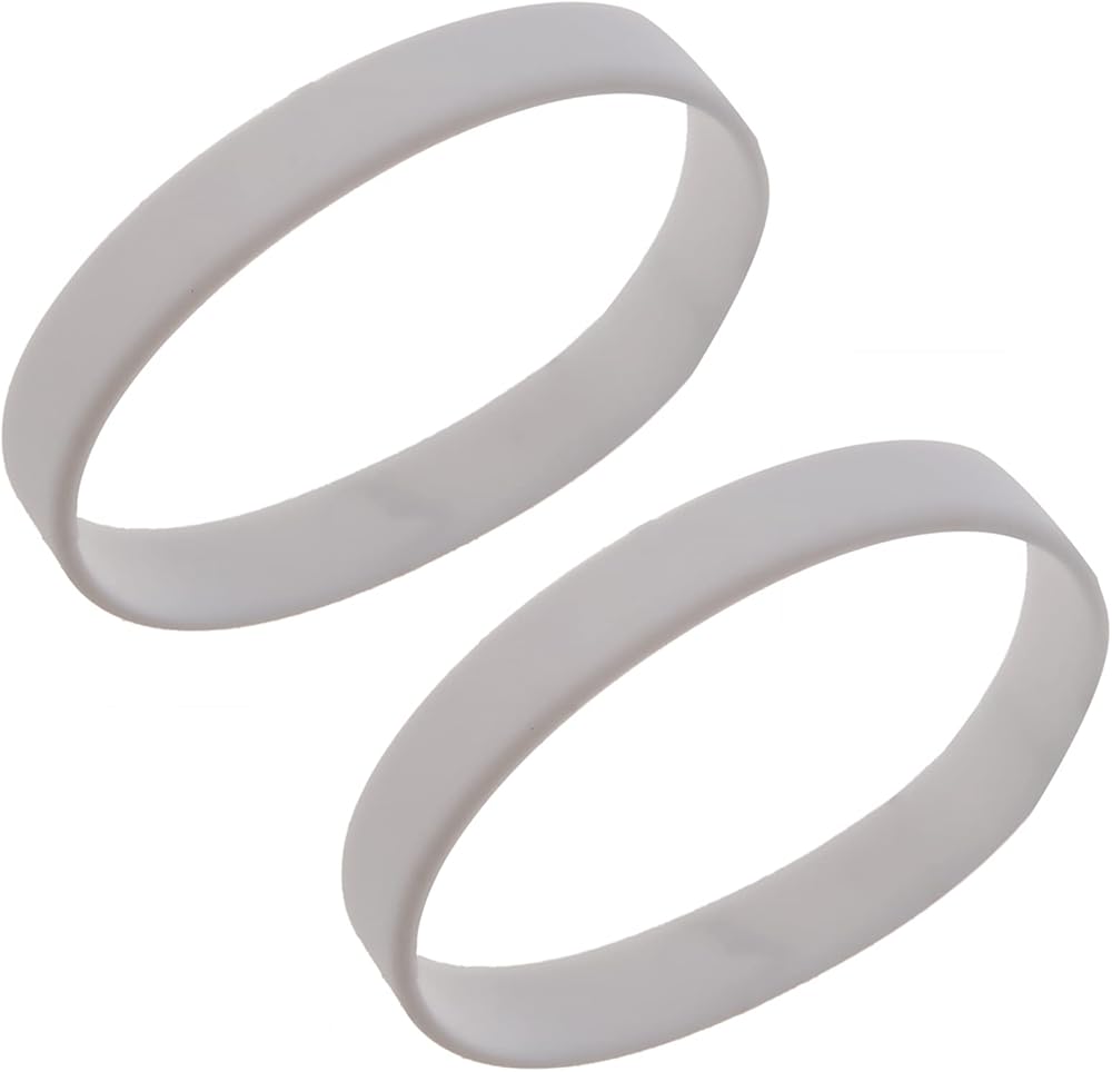 Bcowtte 2pk Fashion Silicone Rubber Elasticity Bracelet Wrist Band Cuff Bangle