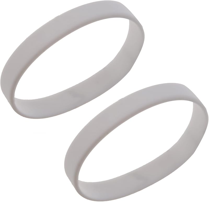 Bcowtte 2pk Fashion Silicone Rubber Elasticity Bracelet Wrist Band Cuff Bangle