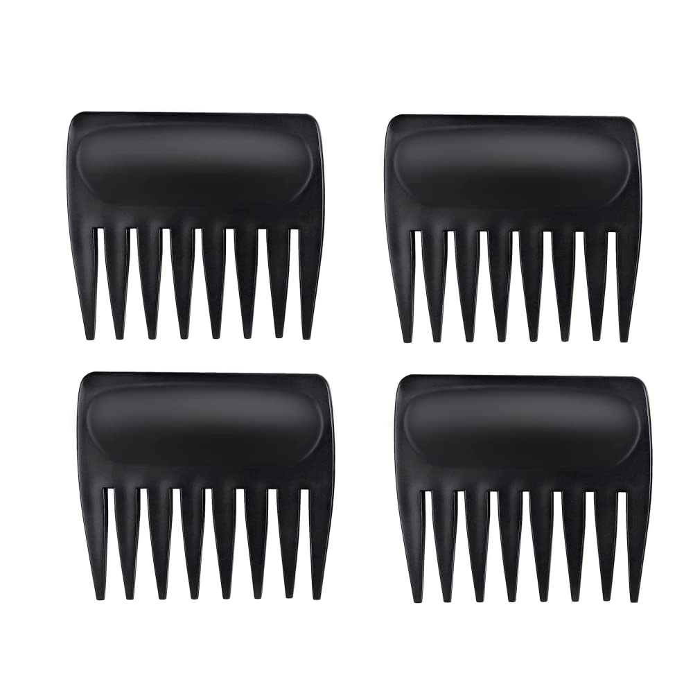 4Pcs Hair Detangling Combs Anti Static Streaker Combs Portable Styling Combs Wide Teeth Combs Afro Combs for Men Women(Black)