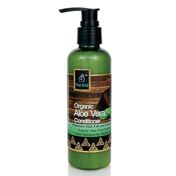 The EnQ Organic Aloe Vera Conditioner with Pure Aloe Vera Extracts For Smooth Shiny Silky And Healthy Hair No Parabens No Sulfates No Dies No Silicon Ayurvedic Formulation 200 ml