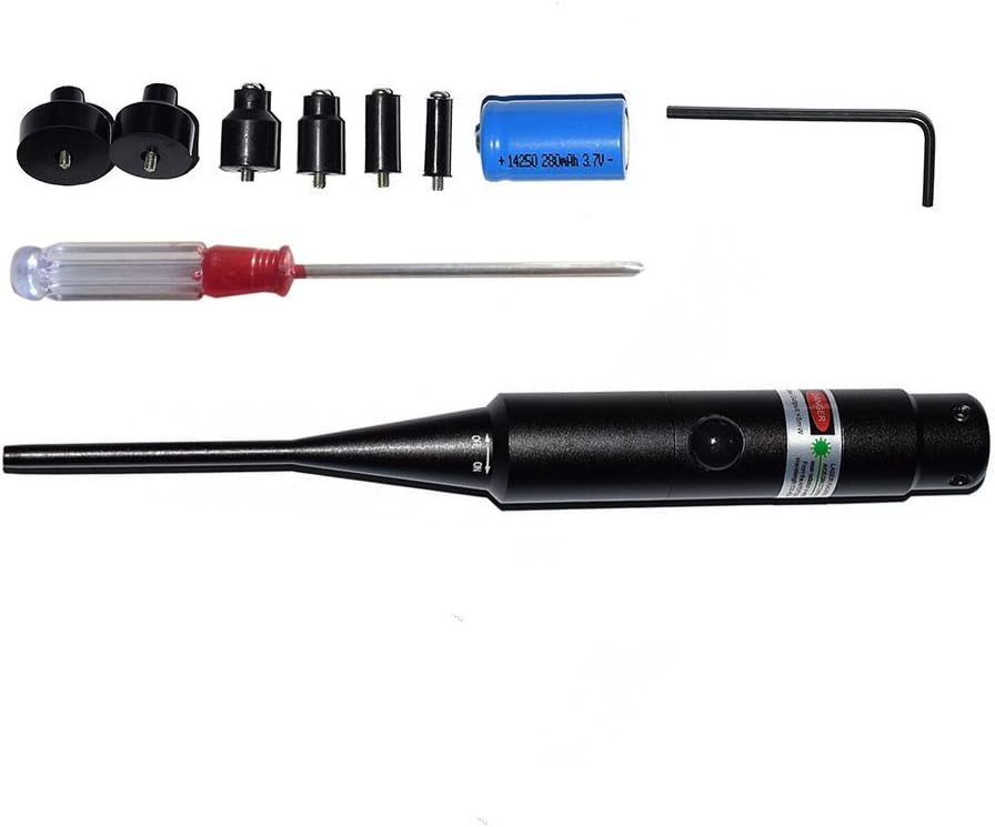 Micnaron Green Dot Bore Sighter BoreSighter Kit for .177 to .50 Caliber Rifle Scope Handgun Red/Green Dot Boresight Kit Set Tools Accessory-0.177 to 0.50 Bore Sight Kit (Green Laser)
