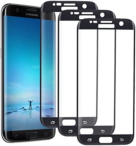 Woitech 3w011302  3-Pack Samsung Galaxy S7 Edge Screen Protector, 9H Hardness Tempered Glass Screen Film Scratch Resistant Bubble-free Screen Protector for Samsung S7 Edge, Black