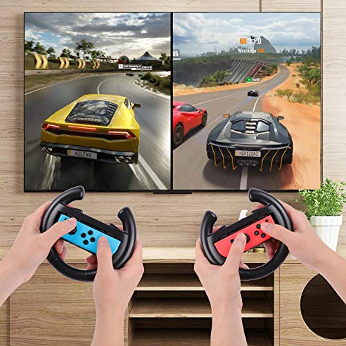 Steering Wheel Grip for Nintendo Switch Accessories- Fathers Day Gifts for Men Accessories for Switch Mario Kart Racing Game, Bigaint Racing Wheel 4 Packs Gadgets with Comfort Handle for Family Party