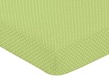 Fitted Crib Sheet for Turquoise and Lime Hooty Owl Baby/Toddler Bedding by Sweet Jojo Designs - Mini Polka Dot