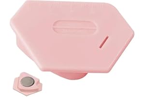 YICBOR Magnetic Seam Guide for Sewing Machine, Polygonal Multifucntional Seam Guide Hemmer Guide with Scale, Universal Sewing Accessories and Supplies (Pink)