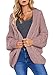 Dearlove Womens Cardigans Open Front Long Sleeve Chunky Cable Knit Sweaters Warm Cozy Winter Coats Outerwear Pink M