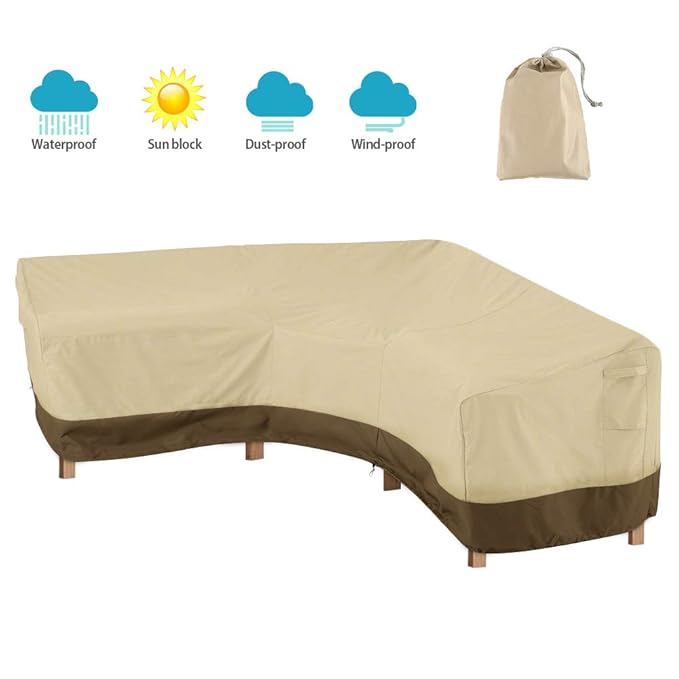 Bullstar Patio Sectional Furniture Cover 420d V Shaped Outdoor Sofa Cover Waterproof Garden Couch Protector V Shaped X Large Amazon In Garden Outdoors