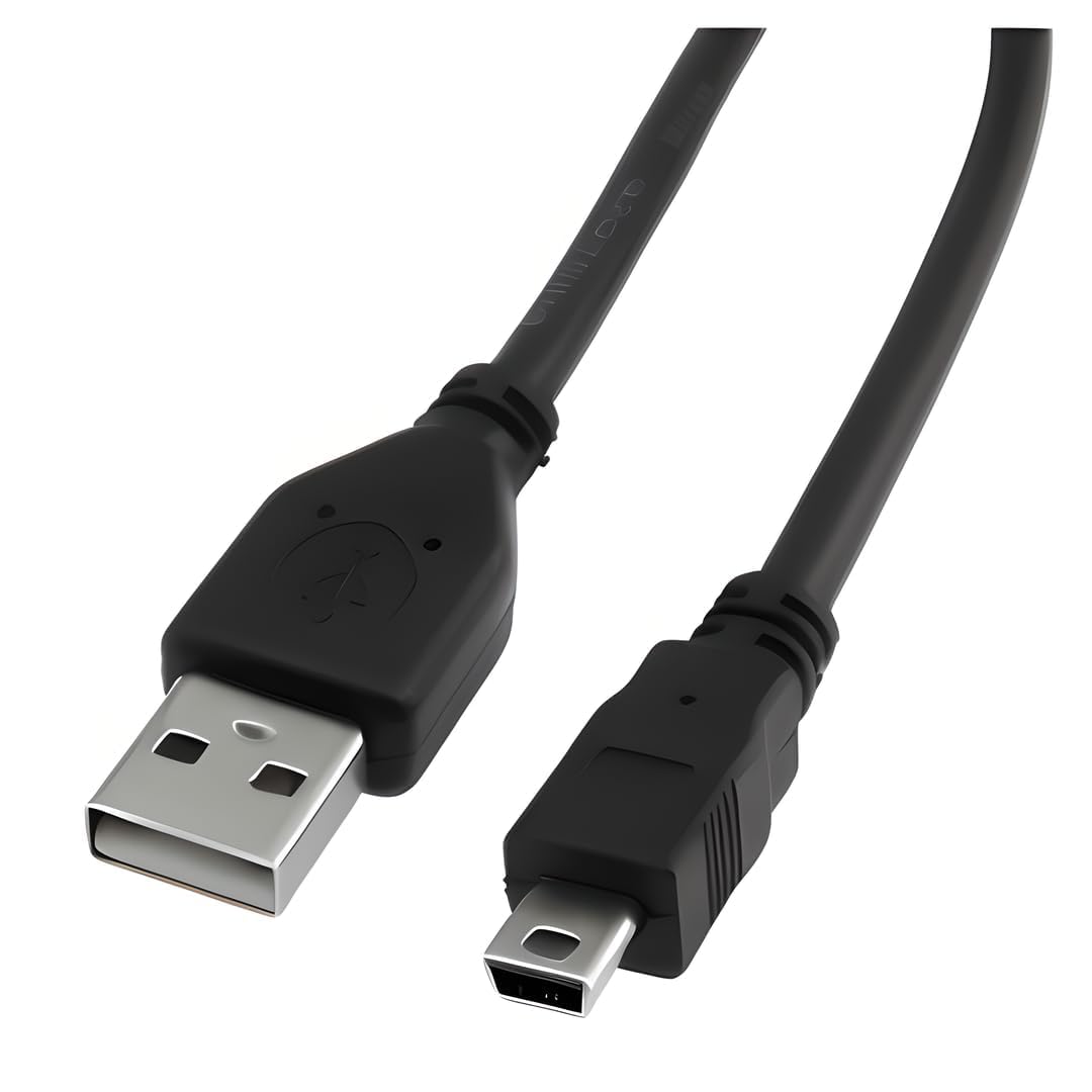 Reulin 2m Long High Speed USB 2.0 Type A to Mini-B Cable, Mini Black Wire - 2 Metre