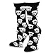 TeeHee Novelty Happy Halloween Fun Crew Socks for Women 4-Pack (Skulls)