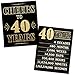Katie Doodle 40th Birthday Anniversary Decorations for Men Women Over The Hill Party Supplies - Includes 8x10 Cheers to 40 Years Print [Unframed], Gold and Black