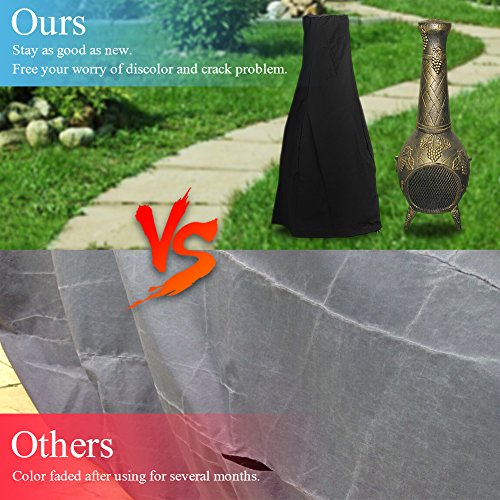 24"Dia x 47"H Patio Chiminea Cover Water Resistant Garden Outdoor Heater Cover - Thumbnail 4