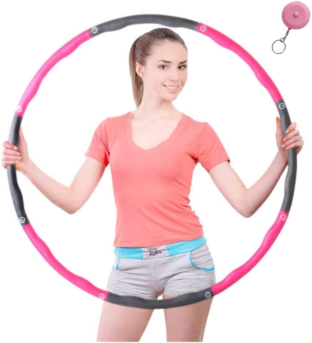 EXQUIFIRM Exercise Hula Hoop for Adults, Professional Soft Fitness Hoola Hoop - Easy to Spin, Premium Quality and Soft Padding Weighted Hoop, 8 Section Detachable Design: Toys & Games