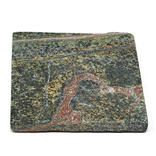 Stella Green Forest Limestone Drink Coasters - Set of 6 - Premium Absorbent Natural Stone