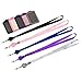 eBoot 5 Pieces Vertical Style Leather Business ID Badge Card Holder with 5 Pieces Retractable Lanyard Neck Strap Band
