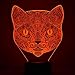 3D LED Night Lamp, Night Lighting, Optical Illusion Visual Lamp, 7 Colors Change, Touch Button, Decor Lamp, Bedside Lamp, Creative Lamp, Kids Gifts (Cat)