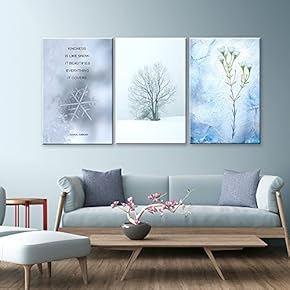 3 Panel Snow in Winter and Inspirational Quotes...