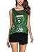 GUANYY Women's Sleeveless Sparkle Shimmer Camisole Vest Sequin Tank Tops (Green, Large)
