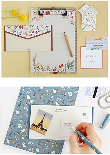 Hewnda 32 sweet floral writing paper letterhead with 16 envelopes writing stationery paper - Thumbnail 3