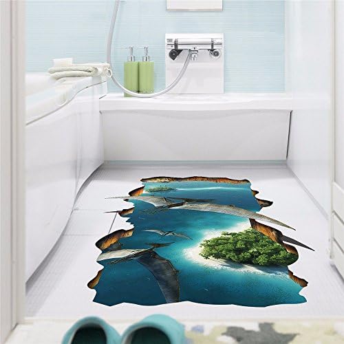 LAONA Creative 3D floor stickers (pterosaur) animal bedroom living room nursery environment and stick removable wall stickers (6090cm)