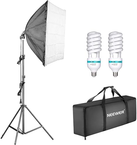 Neewer 1350W Kit de iluminación de caja de luz continua para fotografía, 24 x 24 pulgadas,