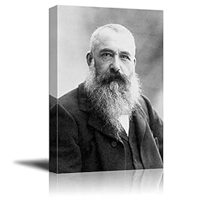 Portrait of Claude Monet - Inspirational Famous People Series | Giclee Print Canvas Wall Art. Ready to Hang - 12"x18"