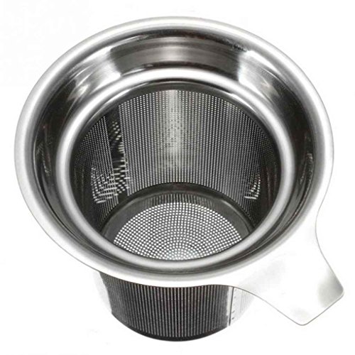 Korowa Tea Strainers Tea Leaves Separator Funnel Round Edge Single-Wire Mesh Filter Stainless Steel 0 88mm X 75mm