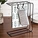MyGift Black Metal Kitchen Countertop Dish Cloth Drying Rack, Dishcloth Holder with 2 Sponge Hooks