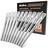 Nicpro 10 PCS #1 Precision Cutter Hobby Knife Set, Exacto Refill Craft Art Knife Kit Cutter for Art, Hobby, Scrapbooking,Stencil