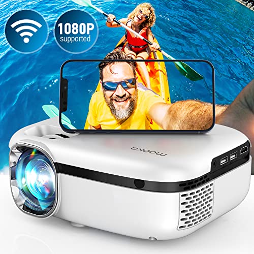 [Upgraded] WiFi Portable Projector, MOOKA Outdoor Movie Projector 8000L