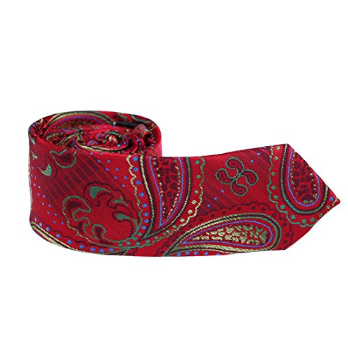 DAE7B09D Red Business Slim Neckties Woven Microfiber Casual Groomsmen Patterned Skinny Tie By Dan Smith