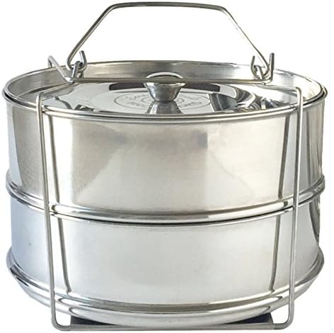 Legacy Products Insert-a-bowls Insert Pans - Stainless Steel Stackable Steamer Insert Pans with Sling and Lid with Knob - Instant Pot Pressure Cooker 6/8qt. Compatible - Knob Allows Easy Lid Removal