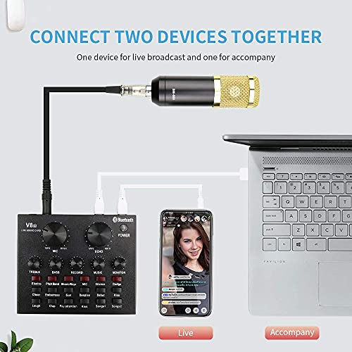 BM-800 Mikrofon Studio Aufnahmekits Kondensatormikrofon für Computer Phantomspeisung BM-800 Karaoke Mikrofon Soundkarte – Bild 7