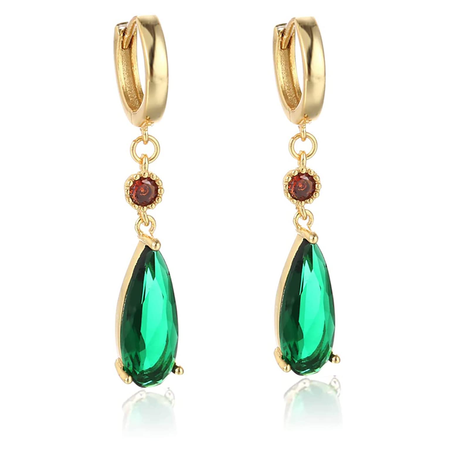 Kader Earrings for Women Men Anime Howl's Moving Castle Studs 925 Silver Costume Jewelry Green Water Drop Accessories Gift (One Size, Circle)