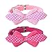 Bowtie Cat Collars Adjustable Necklace Pink Soft and Safe for Small Dogs Animals Set of 2