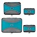 PRO Packing Cubes for Travel | 4-Piece Luggage Organizer Bags Set | Premium Quality Ultralight Travel Cubes for Packing Suitcase, Carry-on, Bags and Backpack - Aqua Blue