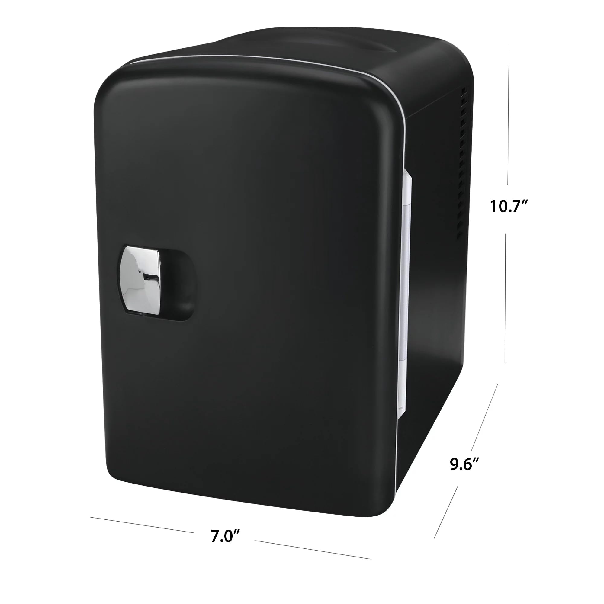 Living Enrichment Portable Mini Fridge 4 Liter 6 Can Skincare Fridge, AC 120V DC 12V Small Refrigerator Cooler and Warmer for Skincare, Foods, Medications, Bedroom, Travel and Car - Black