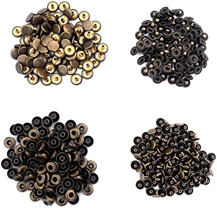 CrazyEve 100 sets 12.5mm 633 Copper Press Studs Snap Fasteners Poppers Sewing Clothing Buttons Without Fixing Install Tool (Bronze)