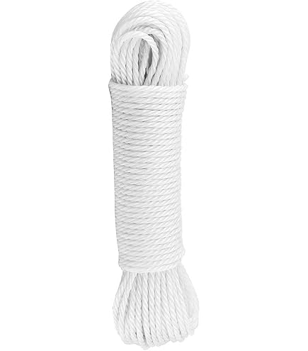 Ruilogod Nylon Clothesline Rope 30.8ft (9.4M) Red - 3mm Diameter For Drying, Camping, Fishing