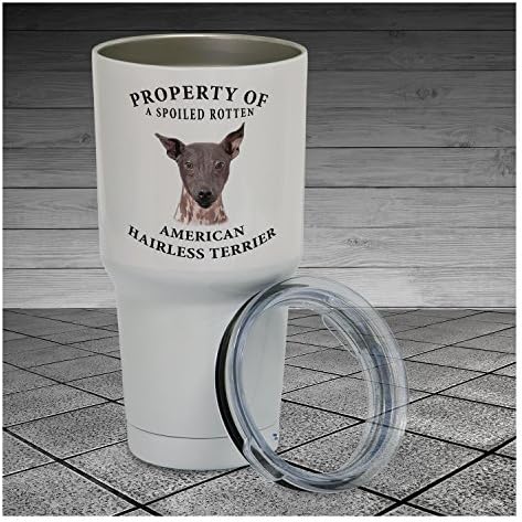 30 Ounce Tumbler American Hairless Terrier Property Of Tumbler Cup Pet Lover Gift, Dog Lover Gift, Gift For Her, Gift For Him, Work Cup