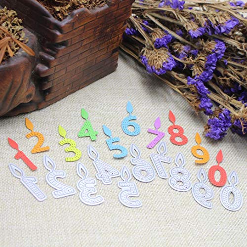 Cutting Dies Christmas, Number Birthday Candle Metal Cutting Dies Card Making Scrapbooking Stencils Album Paper Card Craft Embossing DIY Decorative Background