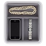 Neatnix Jewelry Stax 3 Compartment Organizer Tray, Pearl Grey