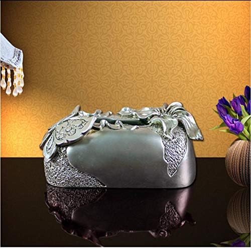 ganjue Resin Butterfly Tissue Box Ornaments Retro Draw Paper Box Flower Miniature Organizer Home Decor Tv Cabinet Soft Gifts